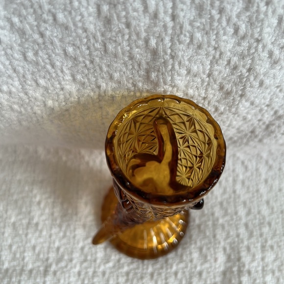 Geo. Duncan & Sons | Cornucopia Hand Vase - Amber-5”-EUC - Picture 4 of 5